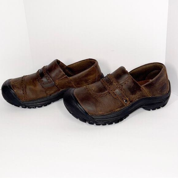 Keen Shoes - Keen Kaci Slip On Loafer Clog Brown Leather Comfort Outdoor Cap Toe Women 6.5